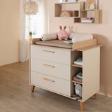 Roba Kremno bela/v naravni barvi otroška komoda v hrastovem dekorju s previjalnim pultom 117x103x78 cm Jil – | Shoptok.si