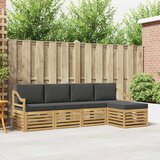  Set vanjskih sofa 5 pcs Bijela i antracit 245 x 122,5 x 73 cm | shoptok.hr