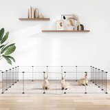  Kavez za ljubimce s 20 panela i vratima crni 35 x 35 cm čelični | shoptok.hr