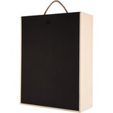 Drvena kutija za 3 boce-crni poklopac cene