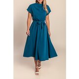 Fenzy Midi Obleka S Pasom, Petrol | Shoptok.si