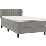 Box spring krevet s madracem svjetlosivi 80 x 200 cm baršunasti | shoptok.hr