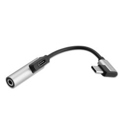 4SMARTS Passive USB-C razdelilec za polnjenje in zvok - srebrn | Shoptok.si