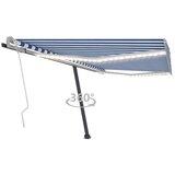 vidaXL Ročno zložljiva tenda z LED lučkami 400x350 cm modra in bela Cene