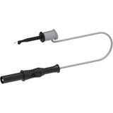 Preskusni kabel s preskusno sponko za kavelj SMD na varnostni bananasti vtič Ø4 mm\, dolžine 10 cm\, črn 6035-PRO-M10-CD1-N merilni vod 10 cm črna 1 kos, (20453822)