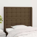  Uzglavlje s ušima tamnosmeđe 103x16x118/128 cm od tkanine | shoptok.hr