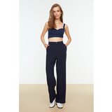 Trendyol Navy Blue High Waist Wide Leg / Wide Leg Striped Woven Pants | Eponuda.ba