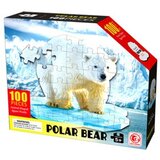  puzzle u obliku životinje - beli medved 100 delova ( 1039682 ) Cene