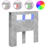 vidaXL LED posteljno vzglavje betonsko sivo 100x18,5x103,5 cm inž. les | Shoptok.si