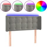 Maison Chic led posteljno vzglavje - vzglavna omarica - nočna omarica svetlo sivo 103x16x78/88 cm žamet, (21712541) Cene
