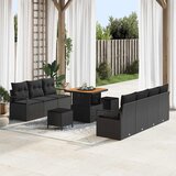  Sjedeća garnitura za vrt 10 kom. Crna poliratan 230 x 62 x 85 cm | Shoptok.si