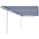 vidaXL avtomatsko zložljiva tenda s stebrički 6x3,5 m modra in bela | Shoptok.si