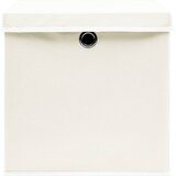  Kutije za pohranu s poklopcima 4 kom bijele 32x32x32 cm tkanina | shoptok.hr