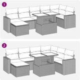 vidaXL 8-dijelni set vrtnih sofa s jastucima smeđi od poliratana | shoptok.hr