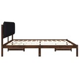  Krevetni okvir s tapiciranim uzglavljem Tamno smeđa i crna - tamno smeđa i crna 180 x 200 cm | shoptok.hr