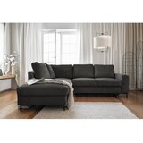 Miuform Temno siva raztegljiva kotna sedežna garnitura iz rebrastega žameta (levi kot) Lofty Lilly – | Shoptok.si