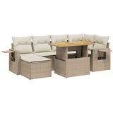 vidaXL 7-dijelni set vrtnih sofa od poliratana s jastucima bež | shoptok.hr