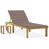  Vrtni ležalnik z mizico in blazino impregnirana borovina, (20663108) | Shoptok.si