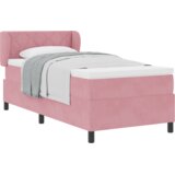 vidaXL Box Spring krevet s madracem u ružičastoj boji 90x190 cm od baršuna | shoptok.hr