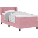 vidaXL Postelja z vzmetnico v roza barvi, 90x190 cm, žamet | Shoptok.si