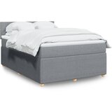 vidaXL Box spring postelja z vzmetnico svetlo siva 160x200 cm žamet | Shoptok.si