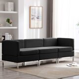 vidaXL Sedežna garnitura 3-delna blago črna | Shoptok.si