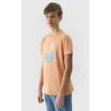 4f Boys' T-shirt in a regular fit with a print - coral