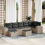 vidaXL 8-dijelni set vrtnih sofa od poliratana s jastucima svjetlosivi | shoptok.hr