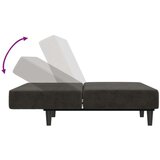vidaXL Kavč dvosed z ležiščem temno siv žamet | Shoptok.si