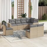 Maison Chic Seti vrtnega pohištva - Vrtna garnitura - Vrtni pohištvo set 8-delna z blazinami bež poli ratan, (21802273) | Shoptok.si