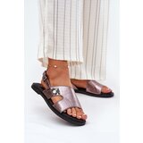 VINCEZA Flat Ladies Sandals With Decorative Detail Silver 17378 | shoptok.hr