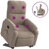  Masažni naslonjač na podizanje smeđesivi od mikrovlakana | Eponuda.com