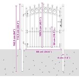  Vrata za ogradu EMMEN s šiljcima čelik 104x109,5 cm crna | Eponuda.com
