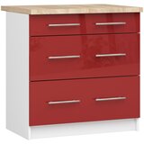 AKORD OLIWIA S80 3SZ Kabinet + BELA / RDEČA Sijajna Plošča, (21713728) | Shoptok.si