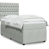 Box spring krevet s madracem svjetlosivi 100x200 cm baršunasti | shoptok.hr