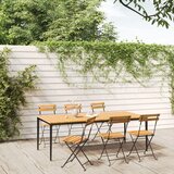 Maison Chic Zložljivi Vrtni Stoli - Stol za vrti 6 kosov jeklo in trden akacijev les JS3019, (21875771) | Shoptok.si