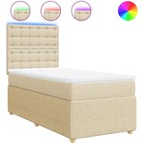 Okvir kreveta s oprugama i madrac krem 80x200 cm od tkanine | shoptok.hr