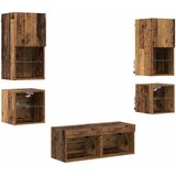 TV zidne jedinice 8 pcs Staro drvo Konstruirano drvo | shoptok.hr