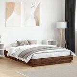 Furnova Posteljni okvir z LED diodami rjavi hrast 150x200 cm, (21940072) | Shoptok.si