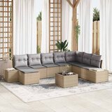  Sjedeća garnitura za vrt 9 kom. Bež poliratan 319 x 209 x 85 cm | shoptok.hr