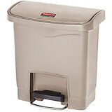Rubbermaid Zbiralnik odpadkov s pedalom SLIM JIM®, prostornina 15 l, ŠxVxG 230 x 399 x 377 mm, bež | Shoptok.si