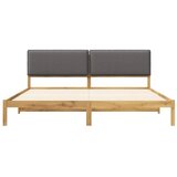  Krevetni okvir s tapiciranim uzglavljem - Bijelo prana i svijetlosiva 200 x 200 cm | shoptok.hr