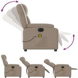 vidaXL Električni masažni naslonjač od umjetne kože boja cappuccina | shoptok.hr