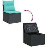  Vrtna garnitura - 13-dijelni set vrtnih sofa s jastucima poliratan crni - Crna 1 | shoptok.hr