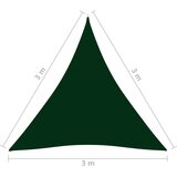 vidaXL Senčno jadro oksford blago trikotno 3x3x3 m temno zeleno, (20965429) | Shoptok.si