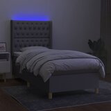  box spring s madracem LED svjetlosivi 90x190 cm tkanina | shoptok.hr