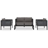 The Living Store Vrtna garnitura z blazinami 5-delna poli ratan antracitna - Vrtna Počivalna Garnitura, (21461313) | Shoptok.si