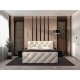 CARRYHOME POSTELJA Z VZMETNICO 200 cm x 200 cm , tekstil krem barve | Shoptok.si