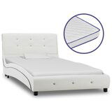  The Living Store Postelja z vzmetnico iz sp. pene belo umetno usnje 90x200 cm - Postelja, (21440197) | Shoptok.si