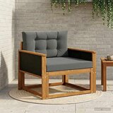  Srednja sofa za van Čvrsto drvo akacije Prirodna - Prirodno i antracit Crni rattan | shoptok.hr